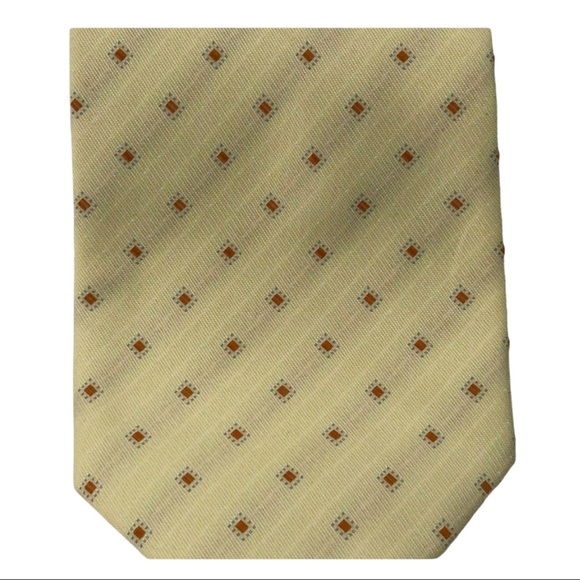 Armando Caruso Yellow Tie with Small Blocks - Picture 2 of 5